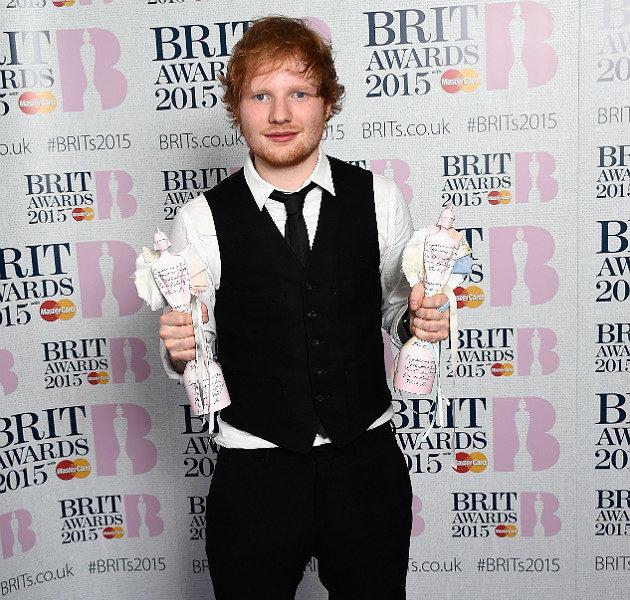 ED Sheeran no Brit Awards. Foto: Divulgação / Internet 