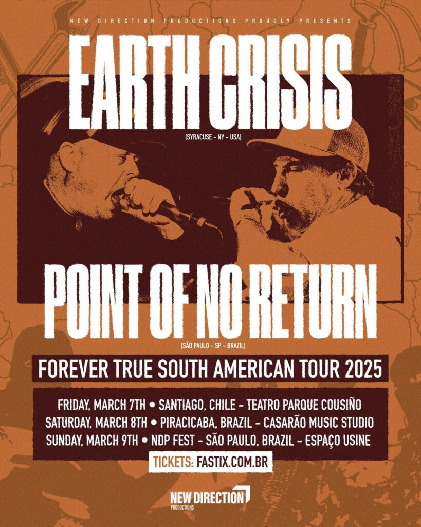 Earth Crisis e Point of No Return. Flyer Oficial.